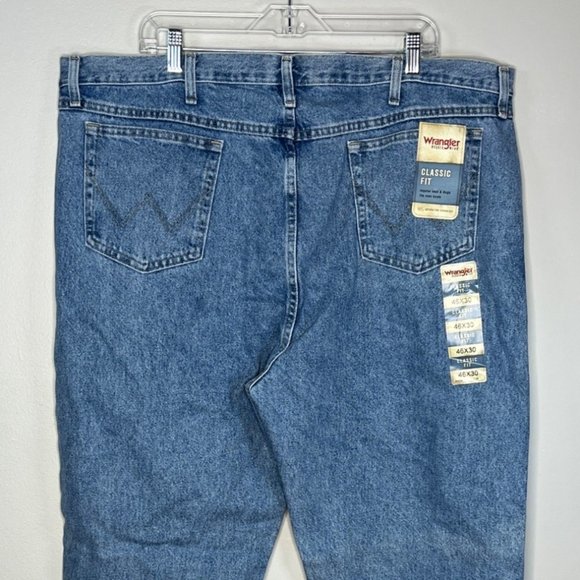Wrangler Jeans‎ Mens 46x30 Blue Classic Fit Rugged Wear Denim Americana Vintage - Picture 5 of 9